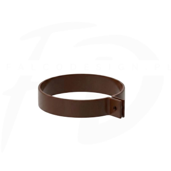 Obejma rury spustowej PVC firmy KROP ⌀ 90 kolor jasny brąz